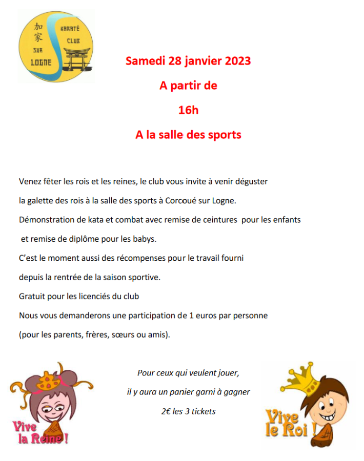 Galette des rois, Samedi 28 janvier 2023