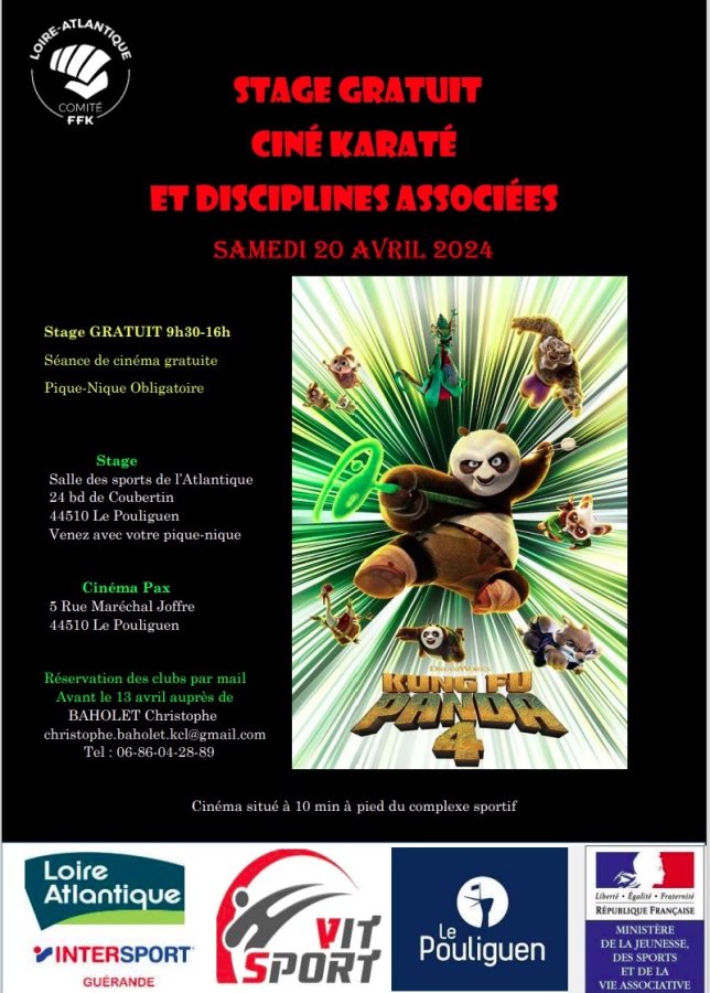 Karaté Ciné, Samedi 20 Avril 2024